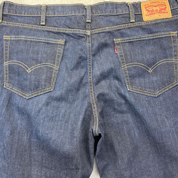 Levis 541 Jeans 42x30 Mens Blue Denim Athletic Fit Taper Dark Wash Indigo - Picture 8 of 16